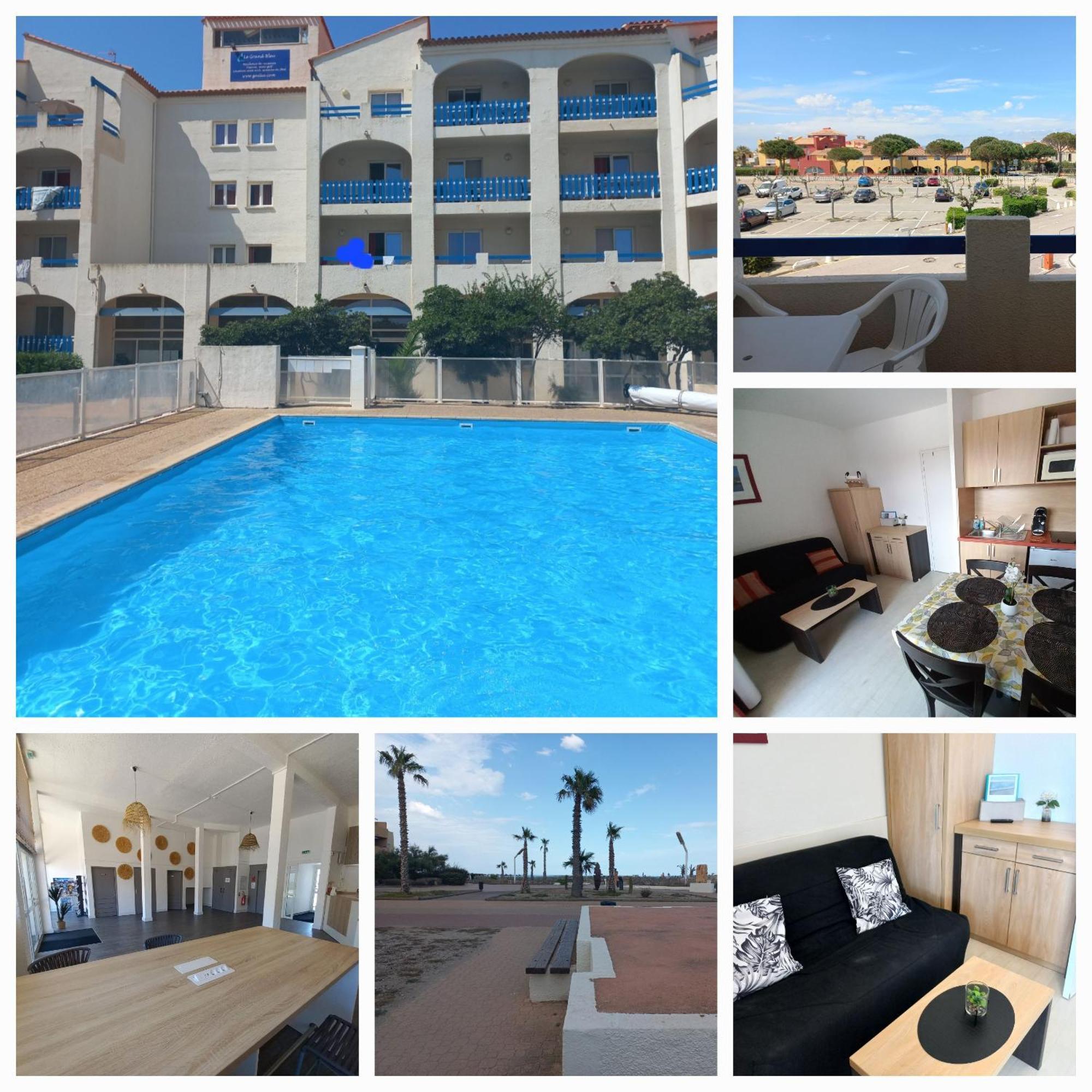 Coquet Studio 4 Pers, Piscine,Clim Mobile, Plage A 300 M,A 5Min A Pied Du Lydia 乐巴凯尔斯 外观 照片